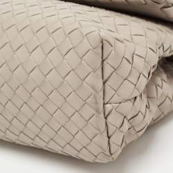 Bottega Veneta Beige Intrecciato Leather Olimpia Top Handle Bag