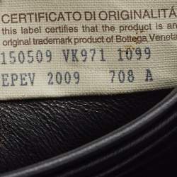 Pre Owned Bottega Veneta Black/Cream Intrecciato Houndstooth Flap Continental Wallet