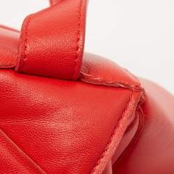Bottega Veneta Red Intrecciato Leather Padded Cassette Top Handle Bag