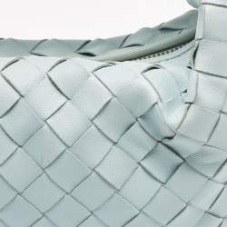 مملوكة مسبقًا Bottega Veneta Light Blue Intrecciato Leather Mini Jodie Hobo