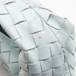 مملوكة مسبقًا Bottega Veneta Light Blue Intrecciato Leather Mini Jodie Hobo