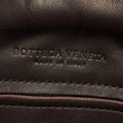 Pre Owned Bottega Veneta Dark Brown Crocodile and Karung Leather Flap Satchel