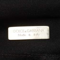 Pre Owned Dolce & Gabbana Black/Yellow Leopard Print Fabric Frame Pochette