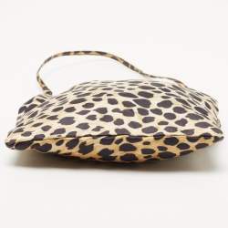 Pre Owned Dolce & Gabbana Black/Yellow Leopard Print Fabric Frame Pochette