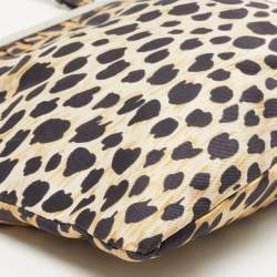 Pre Owned Dolce & Gabbana Black/Yellow Leopard Print Fabric Frame Pochette