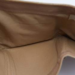 Pre Owned Bottega Veneta Beige Intrecciato Leather Trifold Wallet