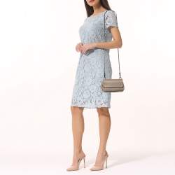 Pre Owned Bottega Veneta Beige Intreccaito Leather Olimpia Chain Shoulder Bag