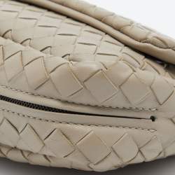 Pre Owned Bottega Veneta Beige Intreccaito Leather Olimpia Chain Shoulder Bag
