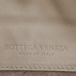 Pre Owned Bottega Veneta Beige Intreccaito Leather Olimpia Chain Shoulder Bag
