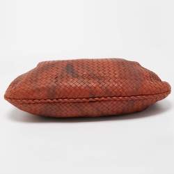 مملوكة مسبقًا Bottega Veneta Two-Tone Brown Intrecciato Leather Large Hobo