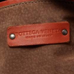 مملوكة مسبقًا Bottega Veneta Two-Tone Brown Intrecciato Leather Large Hobo