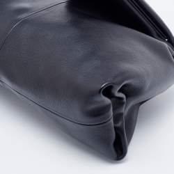 Bottega Veneta Black Leather Trine Envelope Clutch