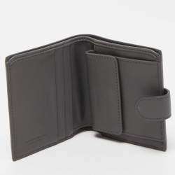 مملوكة مسبقًا Bottega Veneta Grey Intrecciato Leather Bifold Wallet