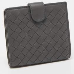 مملوكة مسبقًا Bottega Veneta Grey Intrecciato Leather Bifold Wallet