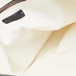 مملوكة مسبقًا Bottega Veneta White/Brown Canvas and Leather Shopper Tote