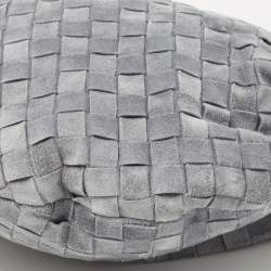 Pre Owned Bottega Veneta Grey Intrecciato Suede BV Jdoie Hobo