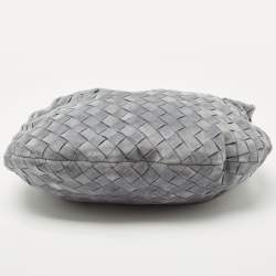 Pre Owned Bottega Veneta Grey Intrecciato Suede BV Jdoie Hobo