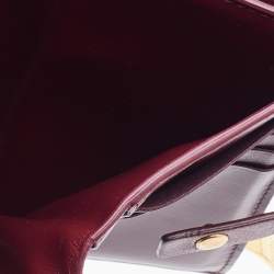 Pre Owned Bottega Veneta Red Intrecciato Leather French Compact Wallet