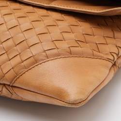 Pre Owned Bottega Veneta Tan Intrecciato Leather Shoulder Bag