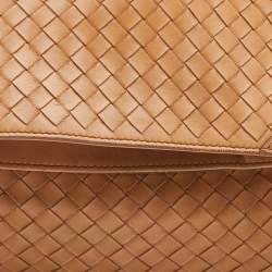 Pre Owned Bottega Veneta Tan Intrecciato Leather Shoulder Bag