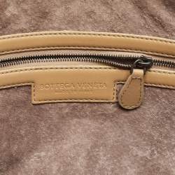 Pre Owned Bottega Veneta Beige Intrecciato Leather Nodini Shoulder Bag