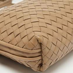 Pre Owned Bottega Veneta Beige Intrecciato Leather Nodini Shoulder Bag