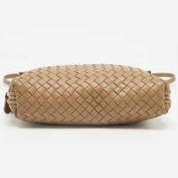 Pre Owned Bottega Veneta Beige Intrecciato Leather Nodini Shoulder Bag