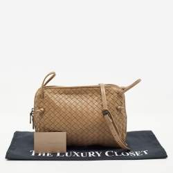 Pre Owned Bottega Veneta Beige Intrecciato Leather Nodini Shoulder Bag