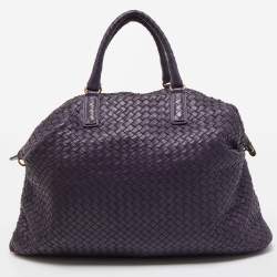 مملوكة مسبقًا Bottega Veneta Purple Intrecciato Leather Maxi Convertible Tote