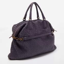 مملوكة مسبقًا Bottega Veneta Purple Intrecciato Leather Maxi Convertible Tote