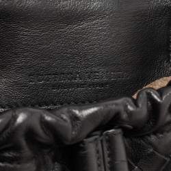 Pre Owned Bottega Veneta Black Intrecciato Leather Zip Around Tassel Belt Bag