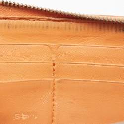 Bottega Veneta Orange Intrecciato Leather Zip Around Continental Wallet