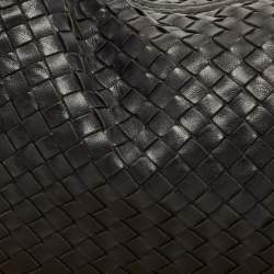 Pre Owned Bottega Veneta Black Intrecciato Leather Large Veneta Hobo