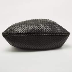 Pre Owned Bottega Veneta Black Intrecciato Leather Large Veneta Hobo