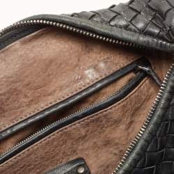 Pre Owned Bottega Veneta Black Intrecciato Leather Large Veneta Hobo