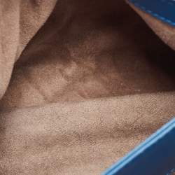 Pre Owned Bottega Veneta Blue/Black Intrecciato Leather and Karung Flap Chain Bag