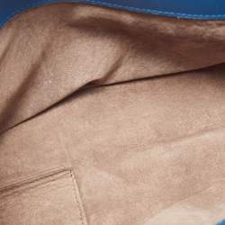 Pre Owned Bottega Veneta Blue/Black Intrecciato Leather and Karung Flap Chain Bag