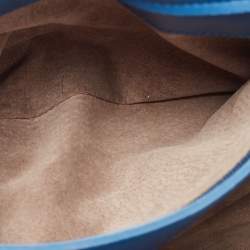 Pre Owned Bottega Veneta Blue/Black Intrecciato Leather and Karung Flap Chain Bag