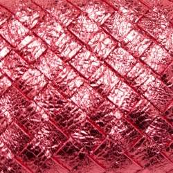 مملوكة مسبقًا Bottega Veneta Red Intrecciato Foil Leather Mini Loop Camera Crossbody Bag