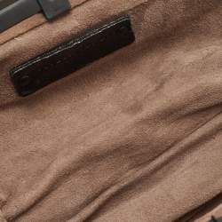 Pre Owned Bottega Veneta Black/Brown Python And Intrecciato Leather Clutch Bag