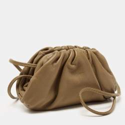 Pre Owned Bottega Veneta Brown Intrecciato Leather Wristlet Coin Purse