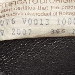 Pre Owned Bottega Veneta Black Intrecciato Leather Zip Around Wallet