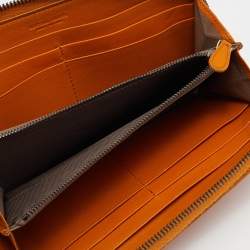 Pre Owned محفظة بوتيغا فينيتا جلد انترشياتو بني ثنائي اللون بسحاب دائري