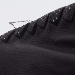 Pre Owned Bottega Veneta Black Lasercut Leather Floral Applique Hobo