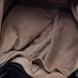 Pre Owned Bottega Veneta Black Lasercut Leather Floral Applique Hobo