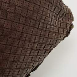 Pre Owned Bottega Veneta Brown Intrecciato Perforated Leather Veneta Hobo