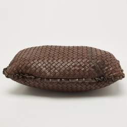 Pre Owned Bottega Veneta Brown Intrecciato Perforated Leather Veneta Hobo