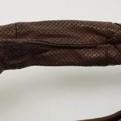 Pre Owned Bottega Veneta Brown Intrecciato Perforated Leather Veneta Hobo