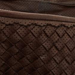 Pre Owned Bottega Veneta Brown Intrecciato Perforated Leather Veneta Hobo
