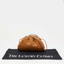 Pre Owned حقيبة بوتيغا فينيتا بوش جلد أحمر داكن صغيرة